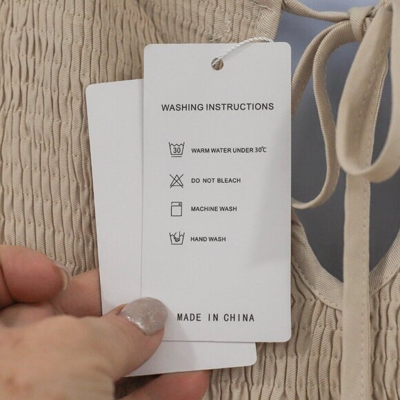 NWT Zesica Size L Tan/cream elastic bodice tiered maxi sundress - Picture 12 of 14